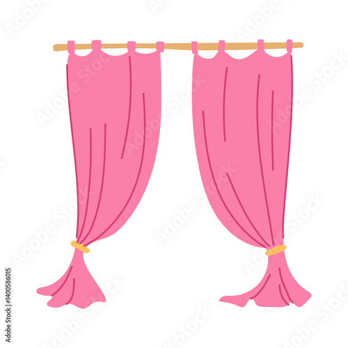 light blackout curtains cartoon vector illustration