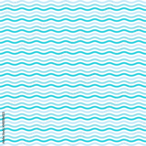 seamless water wave line pattern and background vector illustration