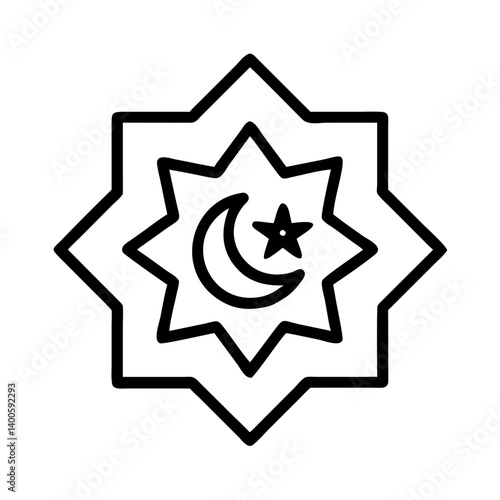 Islamic star and crescent moon vector design for ramadan kareem eid mubarak and muslim holidays