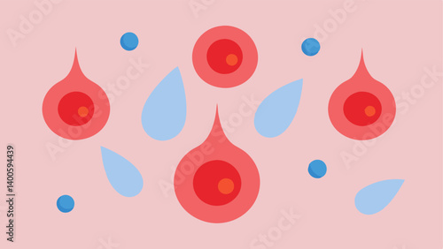 Inflammation Reduction An image depicting inflamed skin cells with exosomes depicted as calming droplets reducing redness and irritation illustrating their antiinflammatory