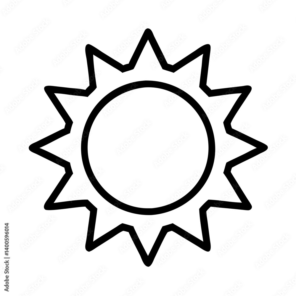 Sun vector icon sunshine illustration summer sunbeam sunlight light weather forecast design element