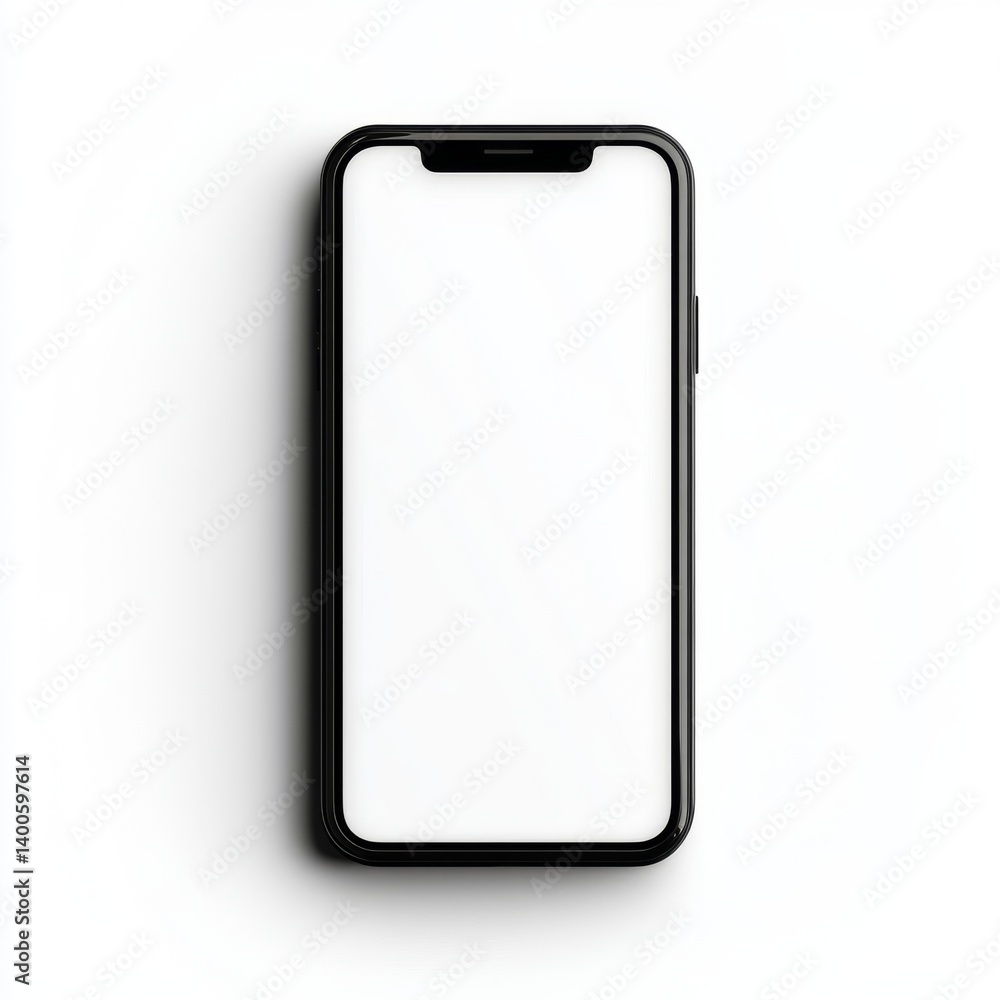 Modern smartphone mockup, black frame, blank screen Modern smartphone mockup, black frame, blank screen