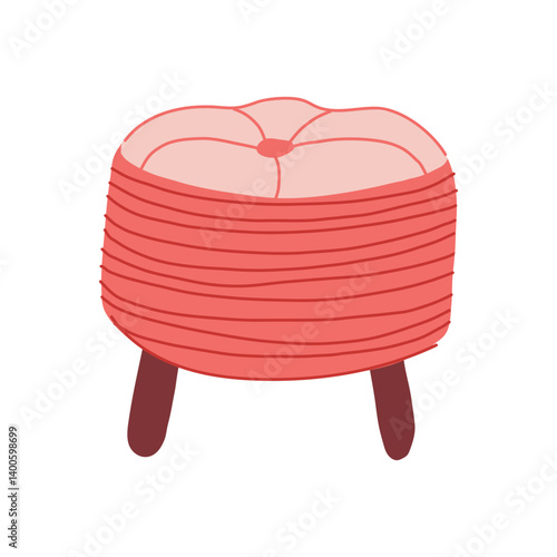 cushion pouf cartoon vector illustration