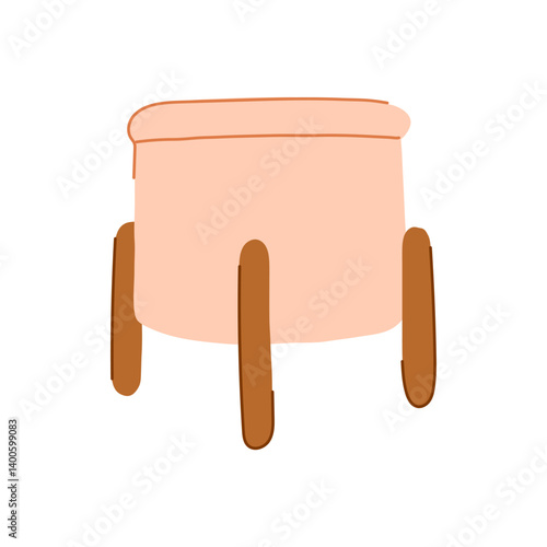 storage pouf cartoon vector illustration