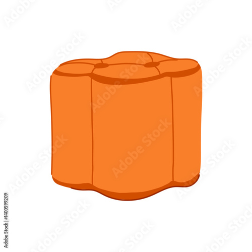 livingroom pouf cartoon vector illustration