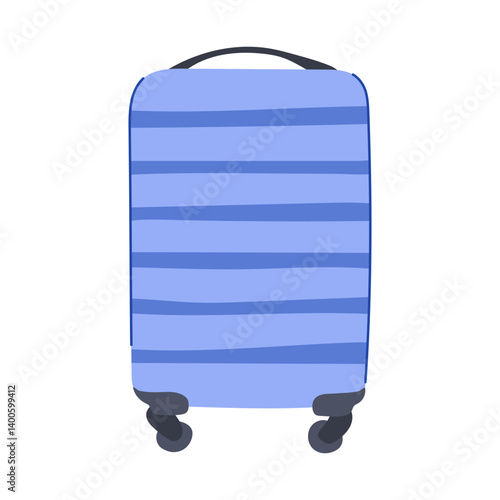 trolley rolling luggage cartoon vector illustration