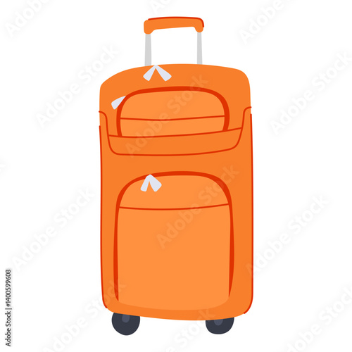 lightweight rolling luggage cartoon vector illustration