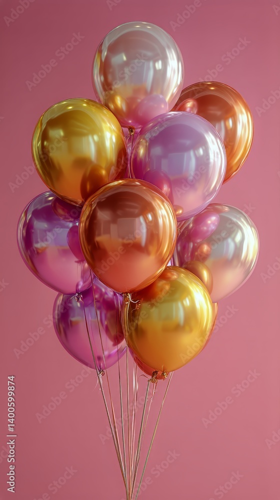 Colorful Balloons Grouped Together for Celebration in a Festive Setting