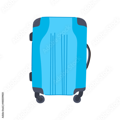 hardside rolling luggage cartoon vector illustration