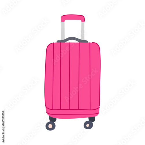 softside rolling luggage cartoon vector illustration