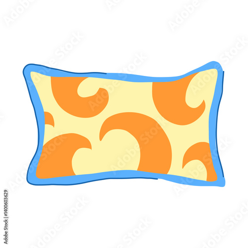 bedroom throw pillows cartoon vector illustration