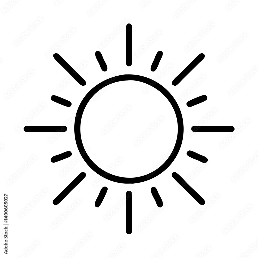 Sun outline vector, summer sun rays, sunshine doodle, sun icon, sun drawing, sun symbol, clip art Sun outline vector, summer sun rays, sunshine doodle, sun icon, sun drawing, sun symbol, clip art