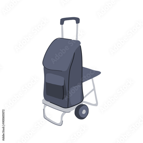 travel trolley bag cartoon vector illustration