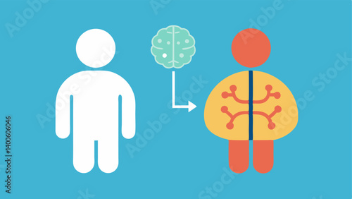 Dopamine Deficiency An illustration depicting a person feeling unmotivated or sad with a brain symbol indicating low dopamine levels contrasted with a lively individual indicating