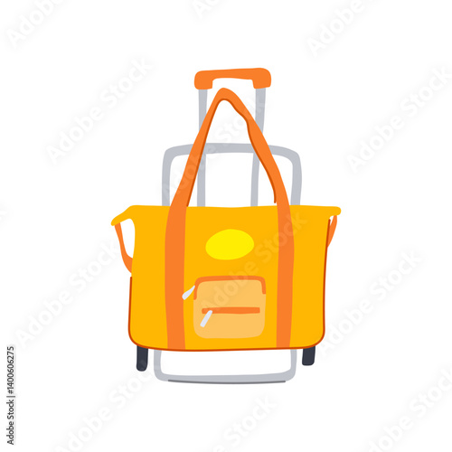 expandable trolley bag cartoon vector illustration