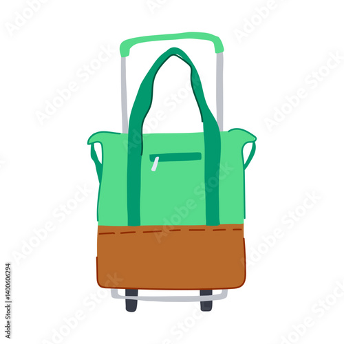 cabin trolley bag cartoon vector illustration