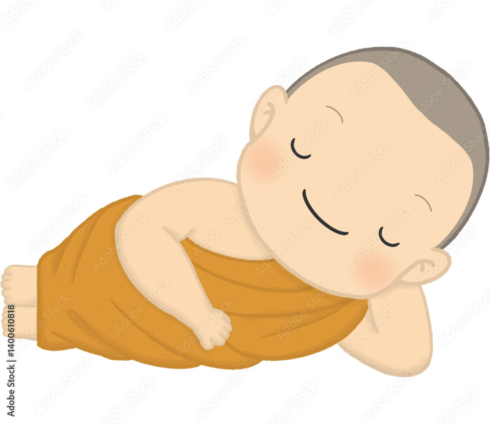 Obraz premium A novice or monk of Buddhism