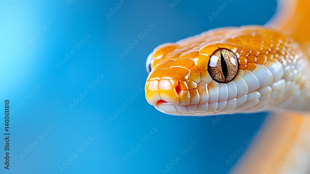Fototapeta premium Close up snake head with vibrant colors