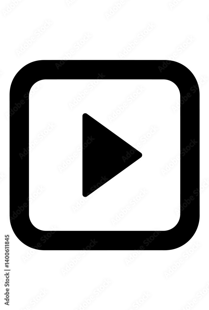 square shape video player icon, play icon, vector play icon in square shape square shape video player icon, play icon, vector play icon in square shape