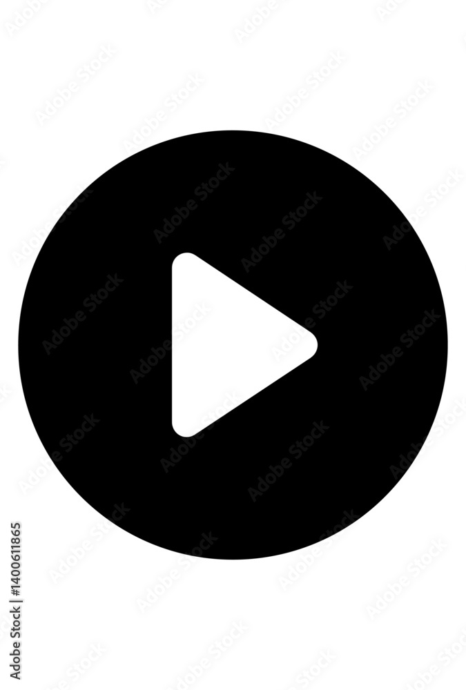 Circle shape solid video player icon, play button icon, vector play icon in circle shape Circle shape solid video player icon, play button icon, vector play icon in circle shape