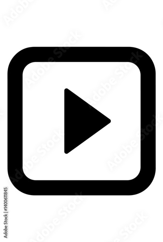 square shape video player icon, play icon, vector play icon in square shape