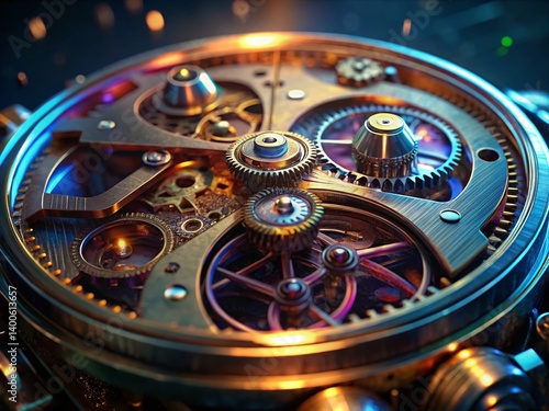 Wallpaper Mural Close-Up Drone Shot: Intricate Watch Gear Mechanism Torontodigital.ca