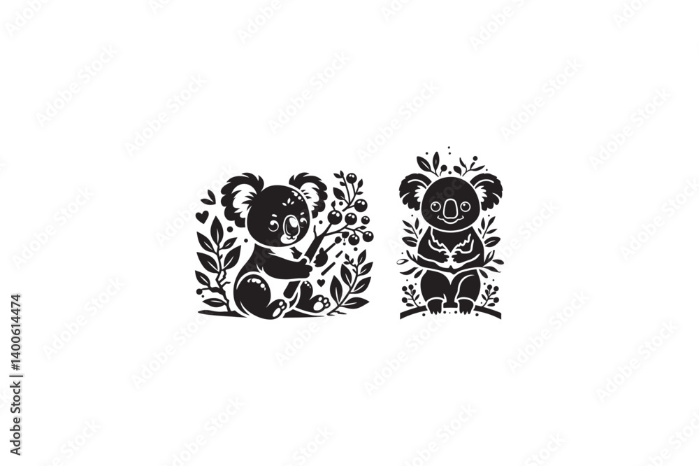 Fototapeta premium Koala animal vector silhouette image made by adobe illustrator. eps