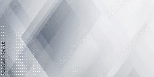 Modern Abstract Technology Background in White and Gray with Soft Geometric Patterns, Clean and Minimalistic Business Background Featuring Light Squares and Soft Shadows