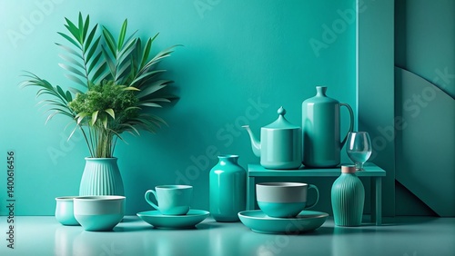 Classic Blue & Aqua Green Gradient Product Photography Background