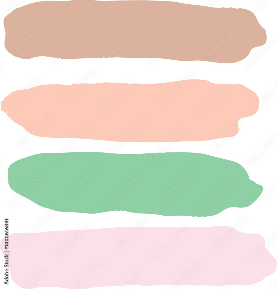 Obraz premium set colourful brush stroke collection 