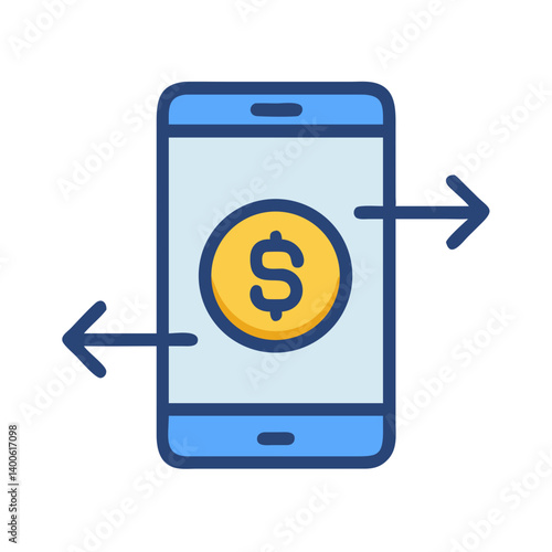 Dollar Coin Transfer Icon Design