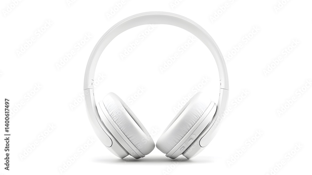 Sleek wireless white headphones, in a minimalist design. Sleek wireless white headphones, in a minimalist design.