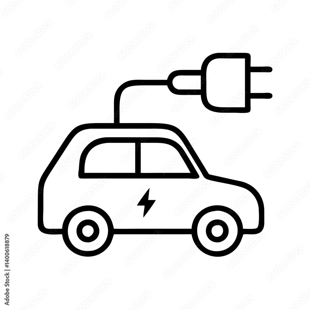 Electric vehicle ev charging station plug in car renewable energy transportation icon graphic design Electric vehicle ev charging station plug in car renewable energy transportation icon graphic design