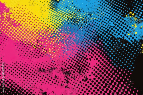 Wallpaper Mural CMYK Halftone Abstract Background Torontodigital.ca