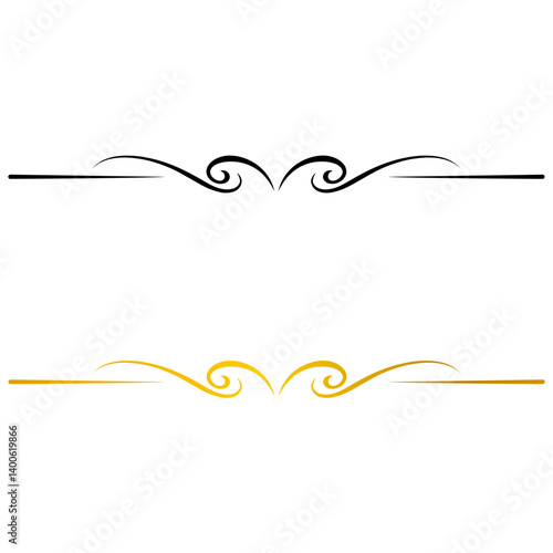 Aesthetic black and gold ornament lines