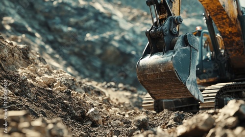 Excavation operator maneuvering a backhoe to dig a trench. Featuring precision and heavy machinery control