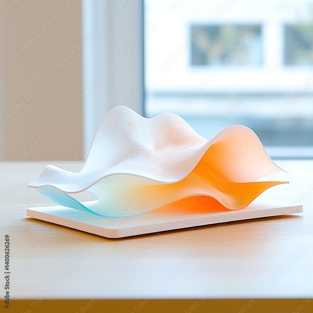 Abstract Wave Sculpture Display