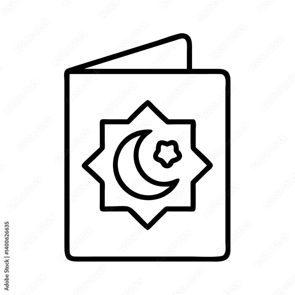 Islamic book with crescent moon and star vector illustration ramadan kareem eid mubarak concept Islamic book with crescent moon and star vector illustration ramadan kareem eid mubarak concept