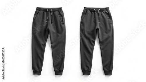 black sweatpants for mockup on white background	