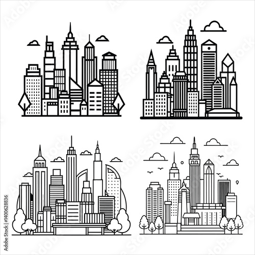 Minimalist Atlanta City Skyline Illustration in Vector Format