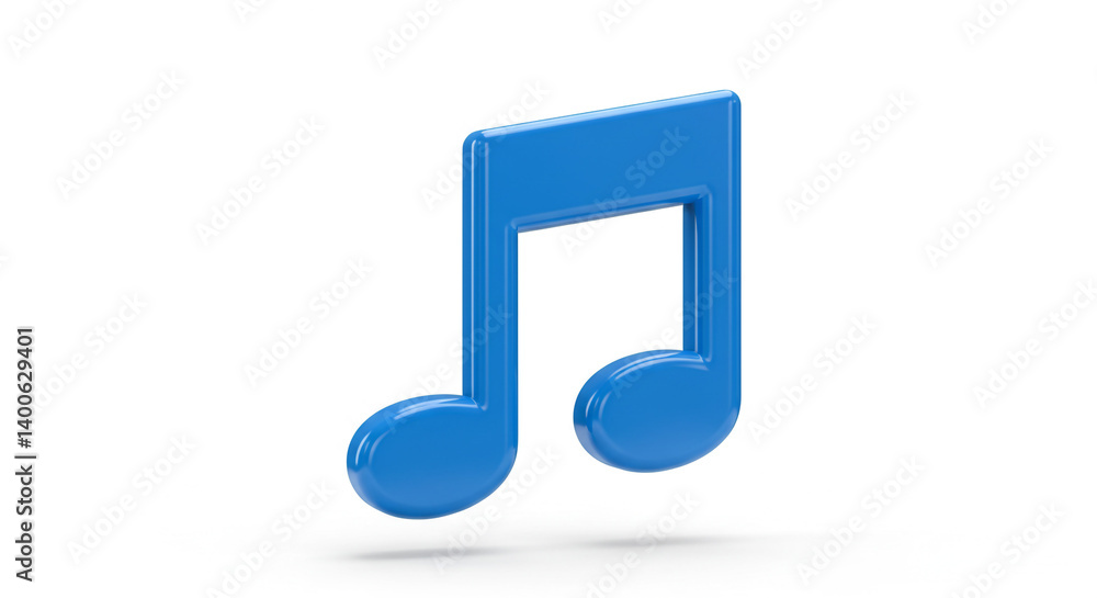 A vibrant blue musical note symbolising the joy of music against a clean white background. A vibrant blue musical note symbolising the joy of music against a clean white background.