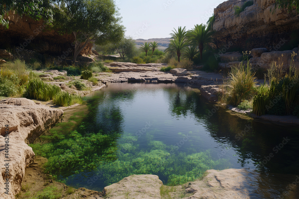 a small wadi carving paths in dry rocky terrain a small wadi carving paths in dry rocky terrain