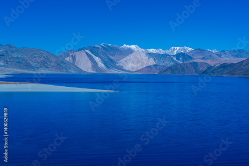 Wallpaper Mural A view of Pangong Lake in Ladakh. Pangong lake or Pangong Tso It's one of the world's highest saltwater lakes, North India. Torontodigital.ca