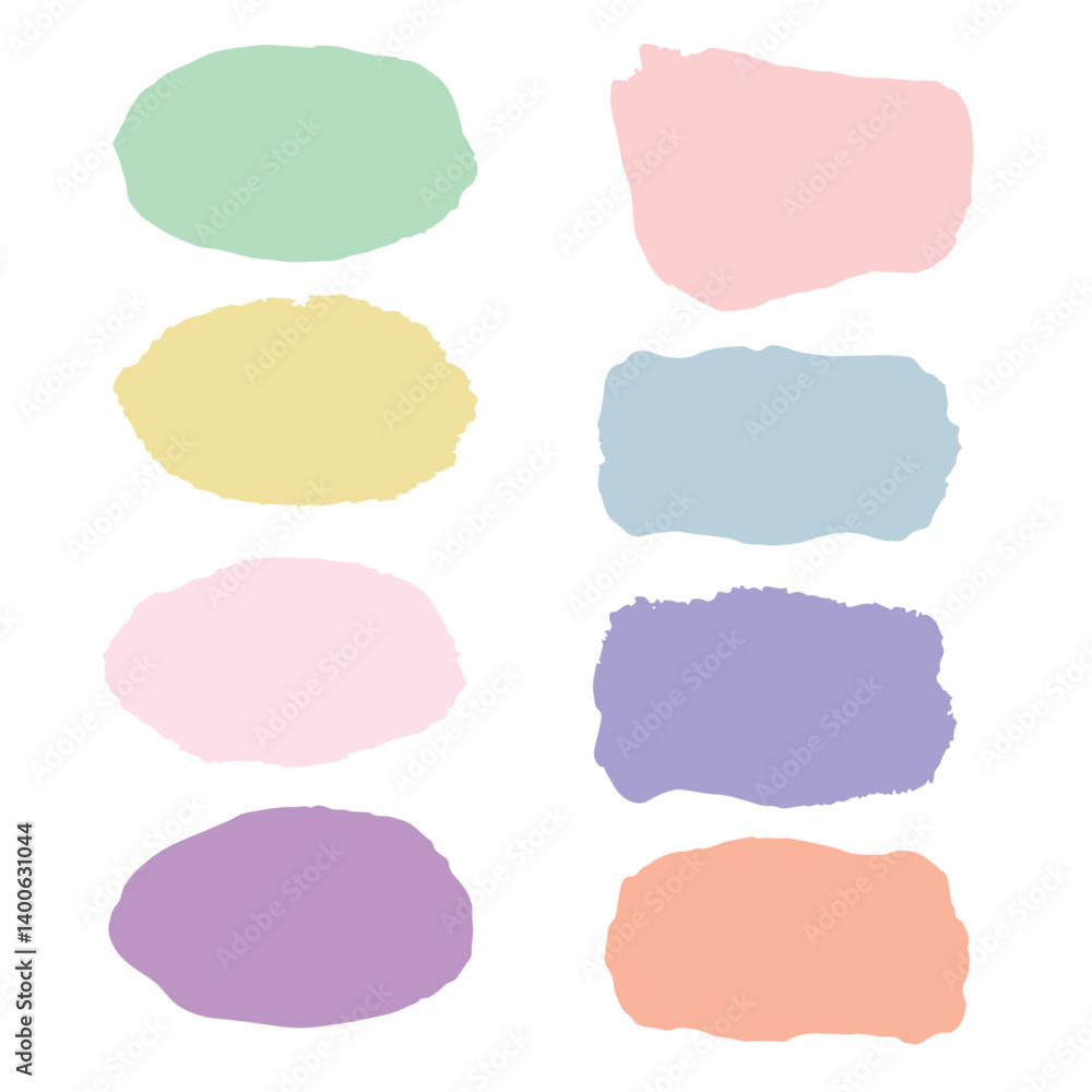 set colourful brush stroke collection
