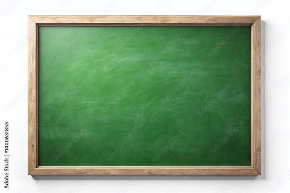Blank Green Chalkboard on White Background - Perfect for Education or Mockups Blank Green Chalkboard on White Background - Perfect for Education or Mockups