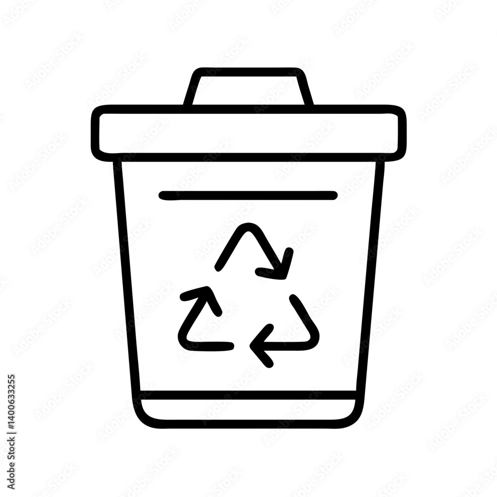 Recycle bin icon vector illustration, trash can for recycling waste management concept design element Recycle bin icon vector illustration, trash can for recycling waste management concept design element