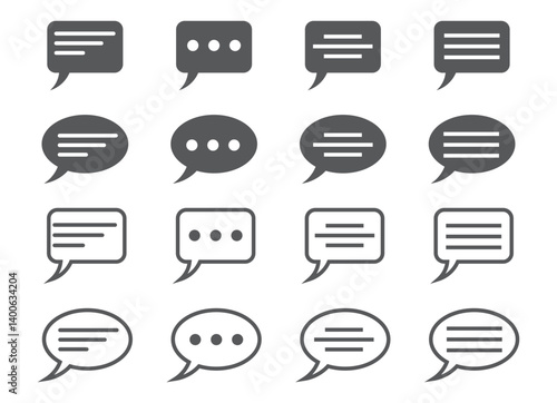 message icon or logo isolated sign symbol.Comment icon speech bubble symbol. Speech bubble collection. vector illustration eps 10