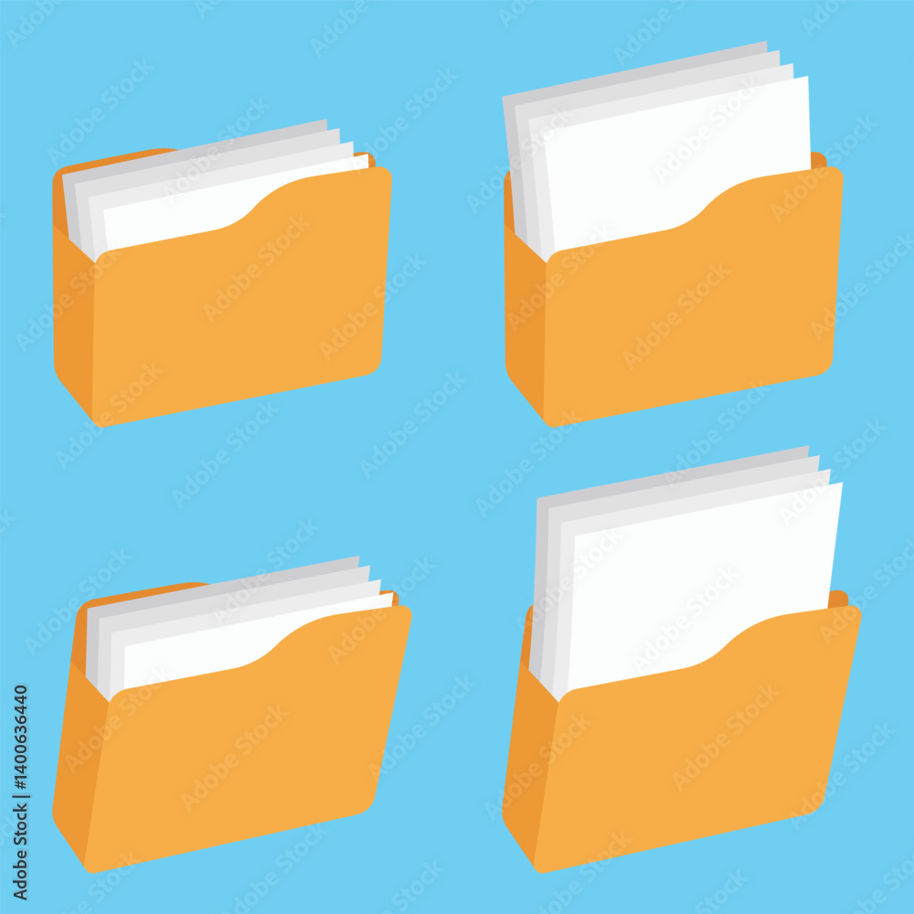 Vector illustration of folder on white background. Office or school stationery supplies. Vector illustration of folder on white background. Office or school stationery supplies.