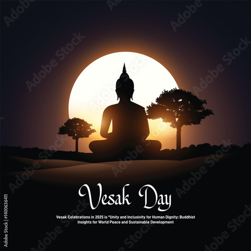 Happy Vesak Day. Vesak day creative poster, banner, social media post, postcard, background, backdrop, greetings card, template, web banner, cover design etc. Happy Buddha Purnima.