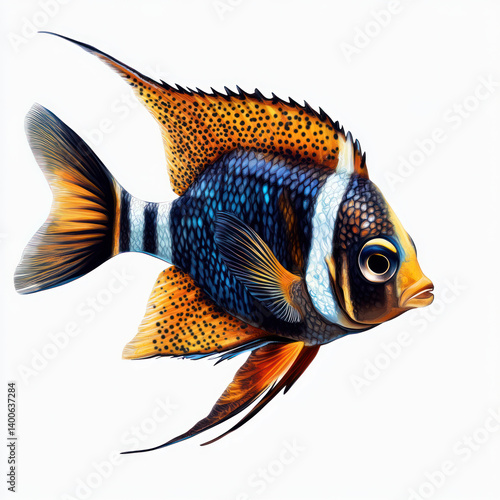 gold fish isolated on white